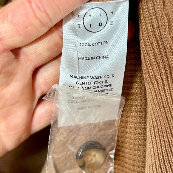NWOT Even Tide Shawl Collar Tan Sweater Size M Pullover Stitch Fix - Picture 6 of 8